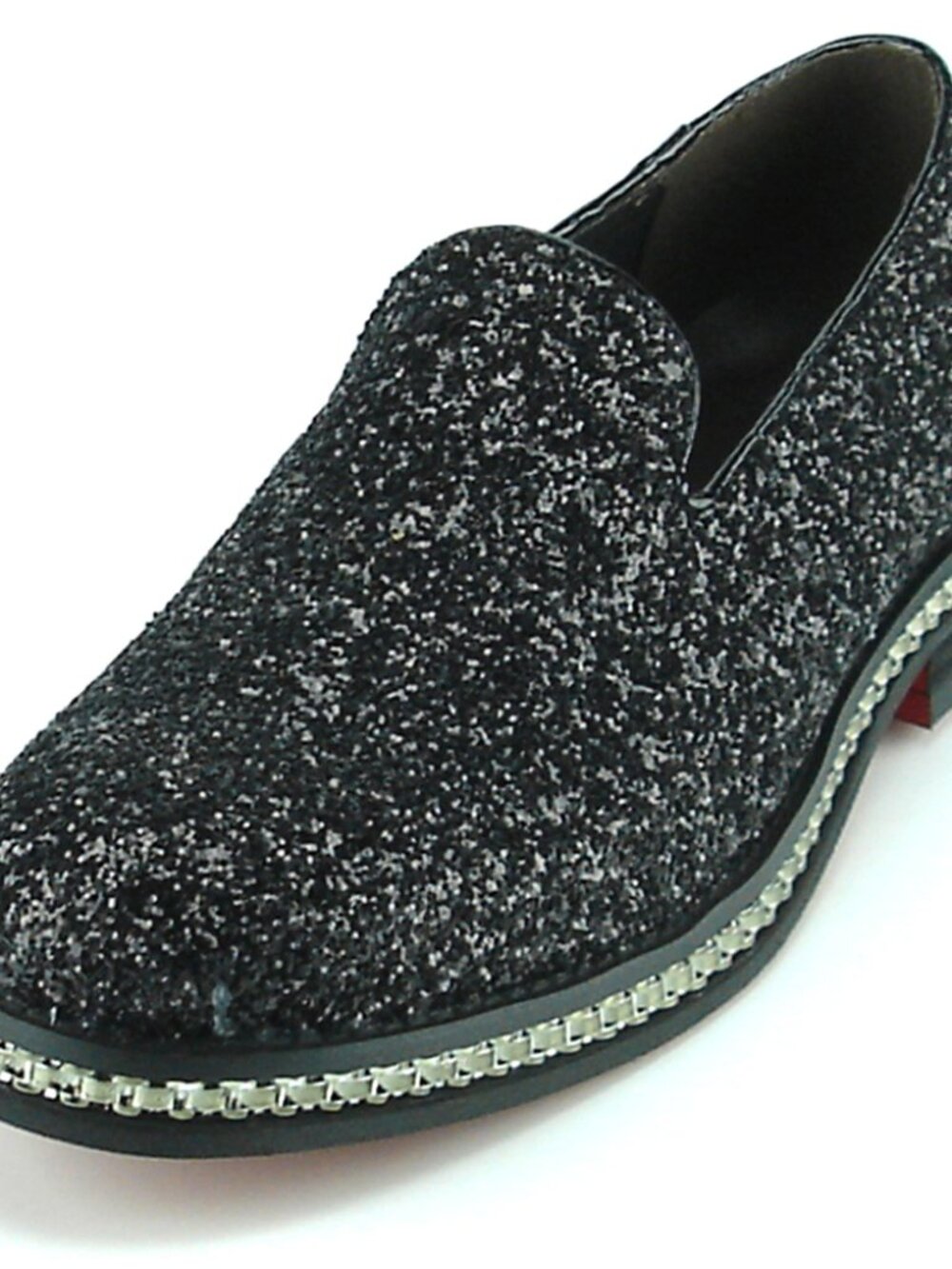 FI-7118 Black Glitter Slip on Loafer Fiesso by Aurelio Garcia
